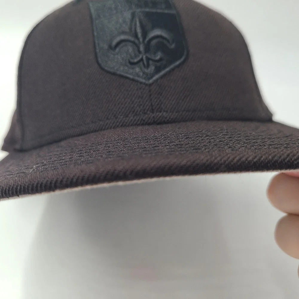 New Orleans Saints Hat Fitted 7 3/8 New Era 59Fifty Faded Black/Brown NFL Men